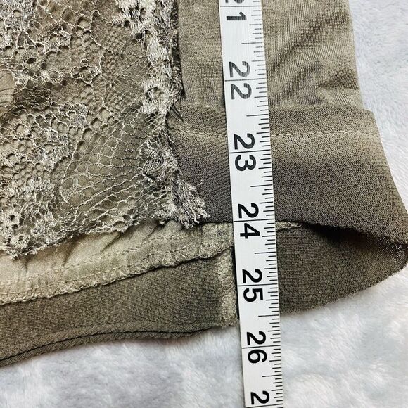 Suzy Mix Boho Cardigan Womens M Olive Freen Lace Detail Lightweight Flowy Italy - Picture 7 of 7